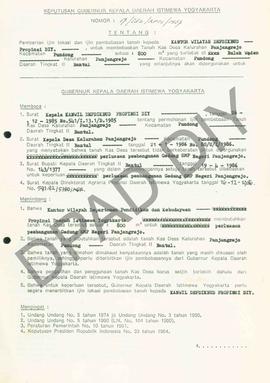 Surat Keputusan Gubernur Kepala Daerah Istimewa Yogyakarta            Nomor : 17/Idz/KPTS/1987 te...