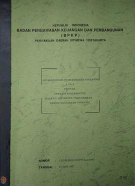 Buku Laporan Hasil Pemeriksaan Serentak atas Proyek Operasi Penerangan Daerah Istimewa Yogyakarta...