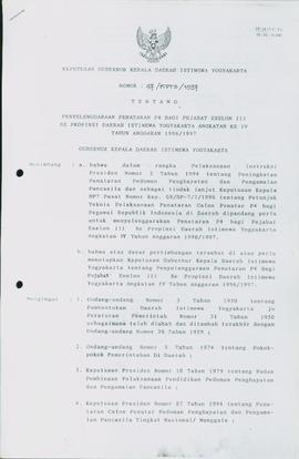Keputusan Gubernur Kepala Daerah Istimewa Yogyakarta Nomor 95/KPTS/1997, 96/KPTS/1997, 97/KPTS/19...