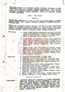 Keputusan Kepala BP-7 Daerah Istimewa Yogyakarta selaku Penanggung jawab Tim Pelaksana Kegiatan P...