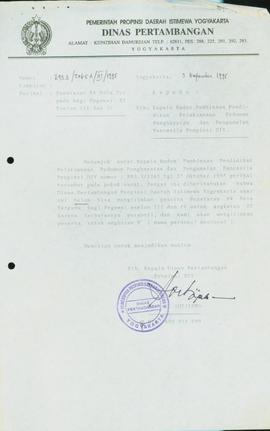Surat dari Pelaksana Harian (Plh) Kepala Dinas Pertambangan Provinsi Daerah Istimewa Yogyakarta k...