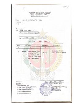 Surat dari Kepala SLTP I Turi kepada Ketua BP-7 Pusat Daerah Istimewa Yogyakarta perihal Laporan ...