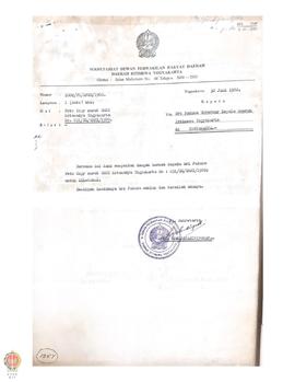 Surat dari DPRD DIY kepada Gubernur DIY tentang fotocopy surat Gerakan Mahasiswa Nasional Indones...