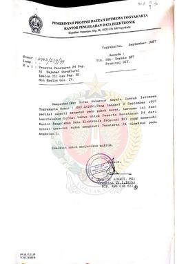 Berkas perihal peserta Penataran P-4 Pegawai Republik Indonesia Pejabat Struktural Eselon III dan...