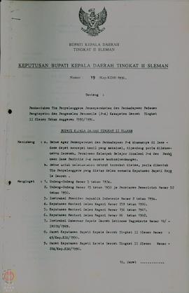 Keputusan Bupati Kepala Daerah Tingkat Sleman No. 19/Kep.KDH/96  Tanggal 18 Januari tentang Pembe...