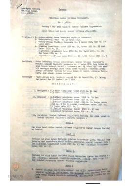 Peraturan Daerah Istimewa Yogyakarta No. 5/1954 tanggal 29 April 1954 tentang Hak Atas Tanah di DIY.
