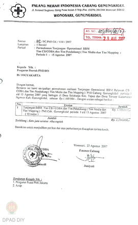 Surat otorisasi atau bukti pembayaran untuk pembelian Alat Tulis Kantor Tim ICB PMI cabang Gunung...