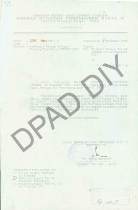 Surat kepala Markas Wilayah Pertahanan Sipil X Propinsi DIY, RM. Aning Sunindyo kepada Kepala Maw...