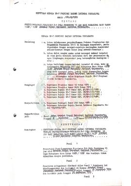 Berkas Surat Keputusan Kepala BP-7 Provinsi Daerah Istimewa Yogyakarta nomor : 188.43/1989 tentan...