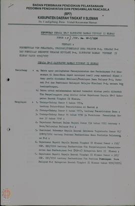 Keputusan Kepala BP-7 Kabupaten Dati II Sleman No. 07/Kep.BP7/1996 Tanggal 15 Juni tentang Pembe...