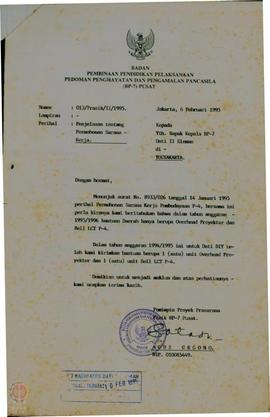 
Surat-Surat dari Kepala BP-7 Kabupaten Dati II Sleman Untuk Kepala  BP-7 Pusat No. 893.3/026 Tan...