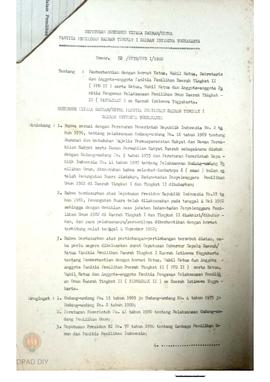 Surat keputusan Gubernur/ketua PPD TK. I DIY No. 52/KPTS/PPD I/1982 tanggal 4 Nopember 1982 tenta...