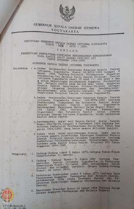 Surat Keputusan Gubernur Kepala Daerah Istimewa Yogyakarta Nomor: 385/KPTS/1994 tentang Pembetula...
