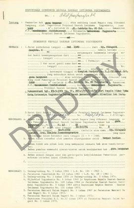 Surat Keputusan Gubernur Kepala DIY, No. 823/Hak/Kpts/1982 tanggal              26 Agustus 1982 t...