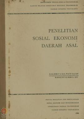 Hasil Penelitian dari Proyek Penelitian dan Perencanaan Sosial Ekonomi dan Pengembangan Lingkunga...