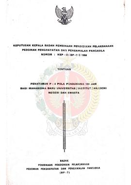 Keputusan Kepala Badan Pembinaan Pendidikan Pelaksanaan Pedoman Penghayatan dan Pengamalan Pancas...