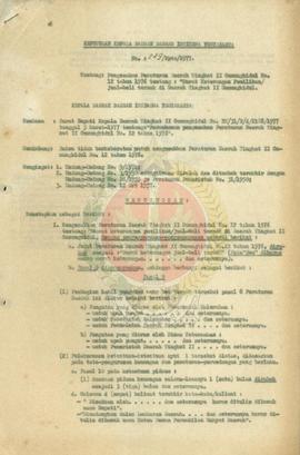 SK KDH DIY No 229/Kpts/1977 tentang pengesahan peraturan Dati II Gunungkidul No 12/1976 tentang k...