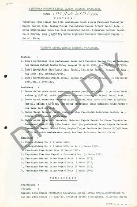 Surat Keputusan Gubernur Kepala Daerah Istimewa Yogyakarta            Nomor : 124/Idz/KPTS/1986 t...
