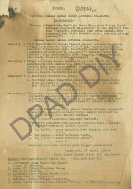 Surat Keputusan Kepala Daerah DIY Nomor : 91/K/1956, perihal perubahan keputusan Dewan Pemerintah...