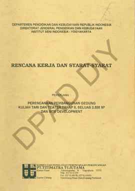 Surat dari Departemen Pendidikan dan Kebudayaan RI (ISI Yogyakarta) tentang rencana kerja dan sya...