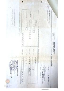Kartu inventaris barang berupa tanah dan gedung No. 16/ USK/ 1984 dan 120401 milik dari Departeme...