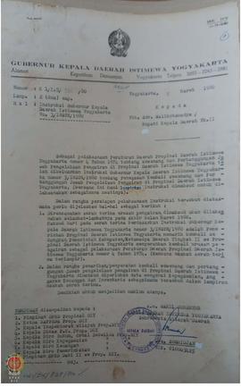 Surat no. K1/ I.5/ 726/ 80 tanggal 12 Maret 1980 dari Sekwilda a. n Wakil Gubernur DIY kepada Wal...