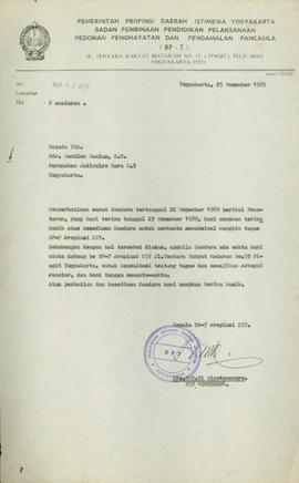 Berkas rencana keputusan pengangkatan sebagai penatar di BP-7 Provinsi Daerah Istimewa Yogyakarta...