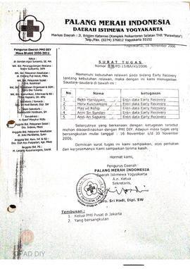 Daftar presensi relawan PMI DIY periode 16 s.d 30 November 2006