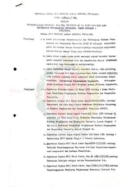 Berkas surat perihal Penetapan Keputusan Kepala BP-7 Provinsi Daerah Istimewa Yogyakarta Nomor : ...