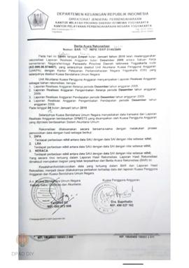 Laporan Pertanggungjawaban Keuangan Panwaslu Propinsi DIY bulan April 2009.