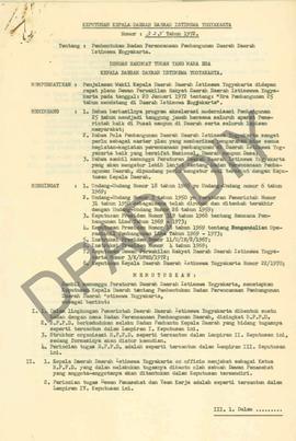 Surat keputusan Kepala Daerah Istimewa Yogyakarta No. 325/1972 tanggal 26-9-1972 tentang Pembentu...