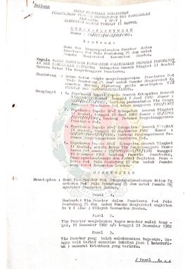 Surat Keputusan BP-7 Kabupaten Daerah Tingkat II Bantul Nomer : 21/KPTS/BP-7/BT/1982 tentang Nama...