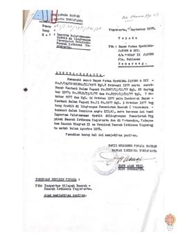 Surat Wakil Kepala Daerah Provinsi DIY No. K1/ I. 30/ 2781/ Rhs/ 78 kepada Ketua Opstibda Jateng ...