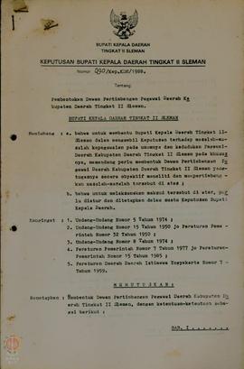 Surat Keputusan Bupati Kepala Daerah Tingkat II Sleman No  090/Kep.KDH 1988 Tanggal 13 Mei 1988 t...