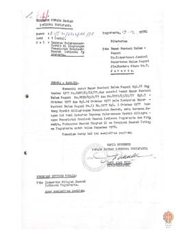 Surat Wakil Kepala Daerah Provinsi DIY No. K1/ I. 30/ 3802/ Rhs/ 78 kepada Mendagri Up. Irjen Dep...