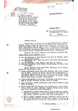 Surat dari Kasubag Tata Praja Bantul No. 62/ Pem.01/ 89 tanggal 18 April 1989 kepada Kasubag. Pem...