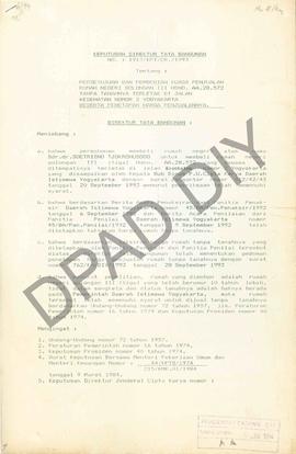 Keputusan Direktur Tata Bangunan Nomor 1913/KPT/CB./1993 tentang persetujuan dan pemberian Kuasa ...