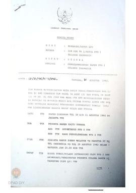 Surat Kawat No. 118/15/ROC/VIII/1982 tentang penyelenggara Raker PPDI seluruh Indonesia dari Mend...