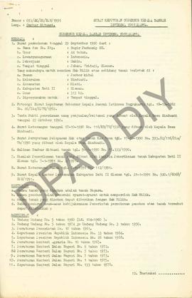 Surat Keputusan Gubernur Kepala  Daerah Istimewa Yogyakarta Nomor : 093/SK/HM/BPN/1991 tanggal19 ...