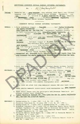 Surat Keputusan Gubernur Kepala DIY, No. 842/Hak/Kpts/1982 tanggal 2 September 1982 tentang Pembe...