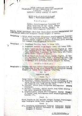 Surat Keputusan BP-7 Kabupaten Daerah Tingkat II Bantul Nomer : 14/KPTS/BP-7/BT/1982 tentang Pedo...