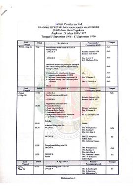 Jadwal Penataran P-4 Akademi Sekretari dan Manajemen Marsudirini (ASMI) Santa Maria Yogyakarta An...