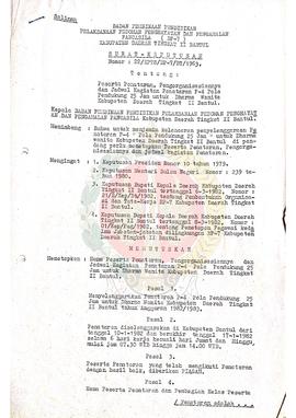 Surat Keputusan BP-7 Kabupaten Daerah Tingkat II Bantul Nomer 22/KPTS/BP-7/BT/1983 tentang Pesert...