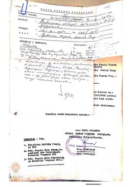 Surat dari Wagub DIY No. 135/ 1987 tanggal 13 September 1982 kepada Bupati Kepala Daerah Tingkat ...