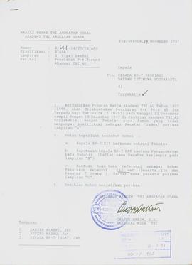 Surat dari Gubernur Akademi TNI AU kepada Kepala BP-7 Provinsi Daerah Istimewa Yogyakarta perihal...