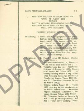 Keputusan Presiden Republik Indonesia Nomor 43 Tahun 1989 tentang panitia nasional pengangkatan d...