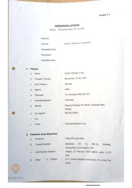 Laporan dari Suprih Hidayat, S.Sos. mengenai kasus Caleg PKS Gadungan dari PAN di Nglapar RT 02 R...