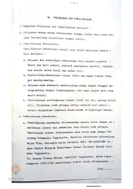 Laporan Tahunan sasana tresna werdha “Abiyoso”  Yogyakarta TA. 1989/1990