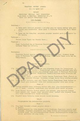 Surat putusan Peraturan Menteri Agraria No. 10 tahun 1961 tanggal 7 September  1961 tentang penun...