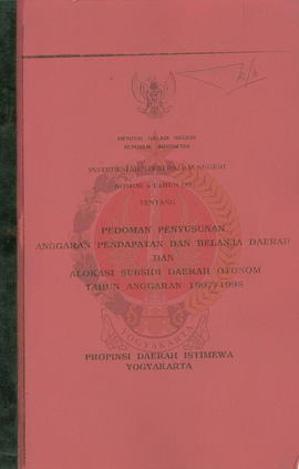 Instruksi Menteri Dalam Negeri nomor: 6 Tahun 1997 tentang Pedoman Penyusunan Anggaran Pendapatan...